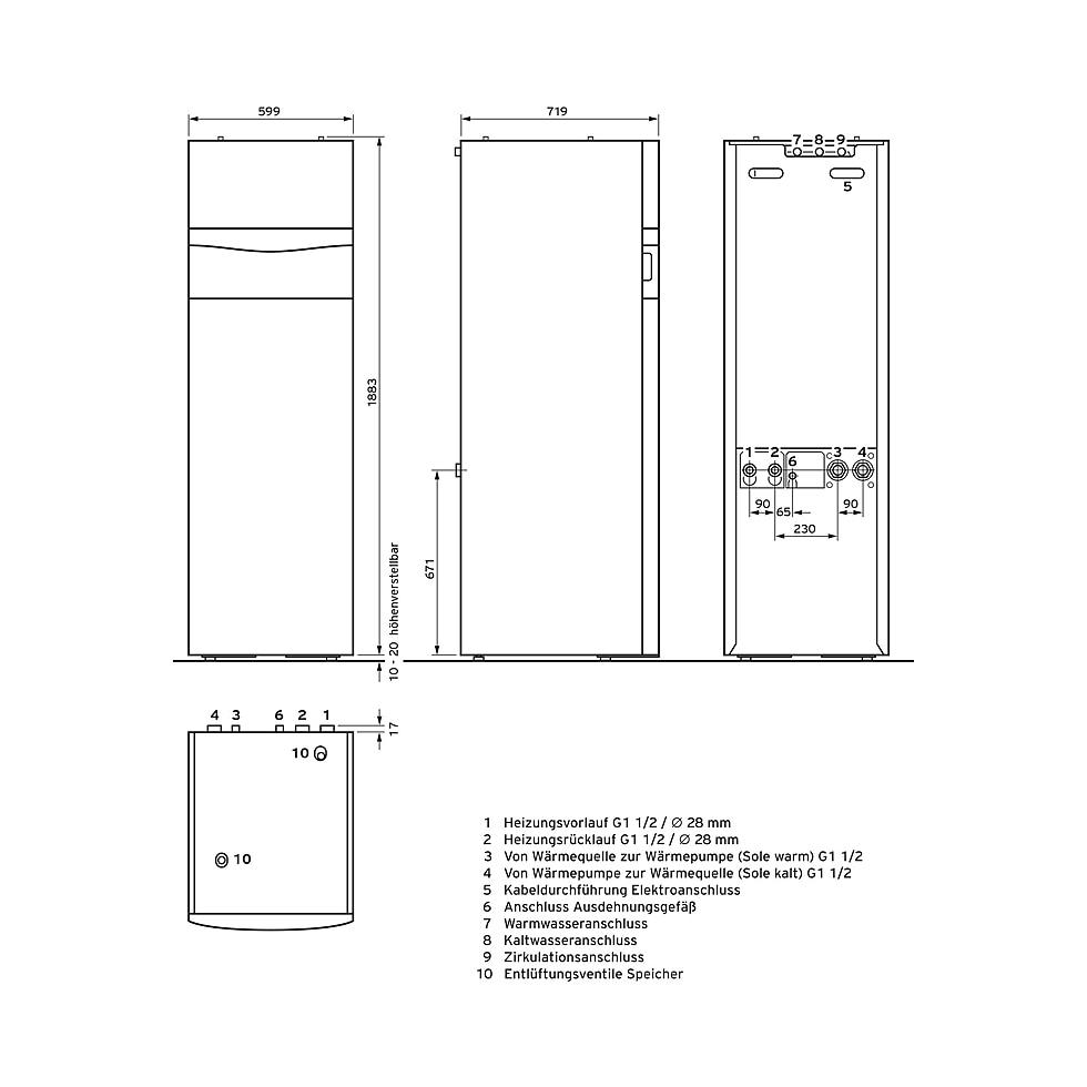 Vaillant Heizungswärmepumpe flexoCOMPACT exclusive VWF 88/4 0010030750 von Vaillant