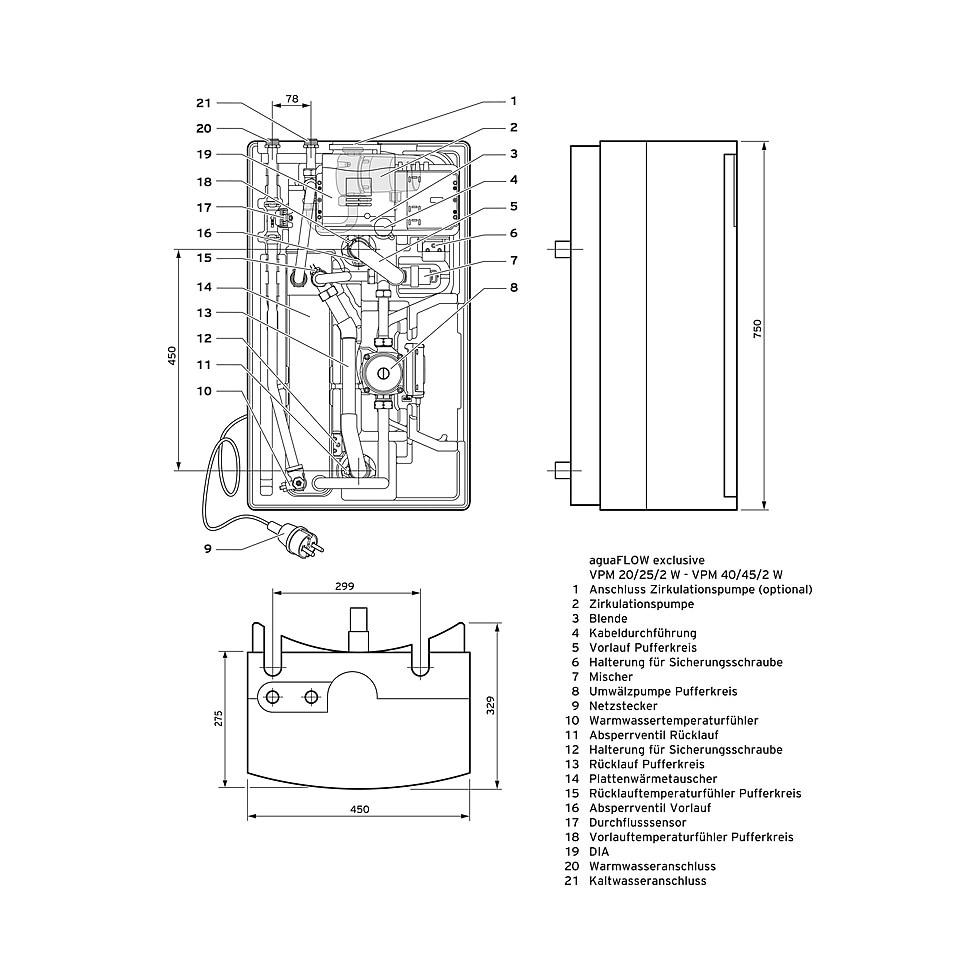 Vaillant Trinkwasserstation aguaFLOW exclusive VPM 30/35/2 W 0010014312 von Vaillant