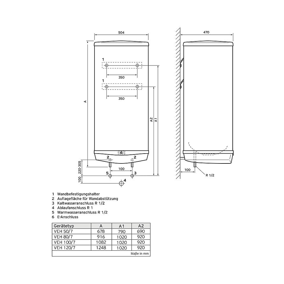 Vaillant VEH 50/7-3 ZWEIKREIS-Wandspeicher eloSTOR pro 0010016657 von Vaillant