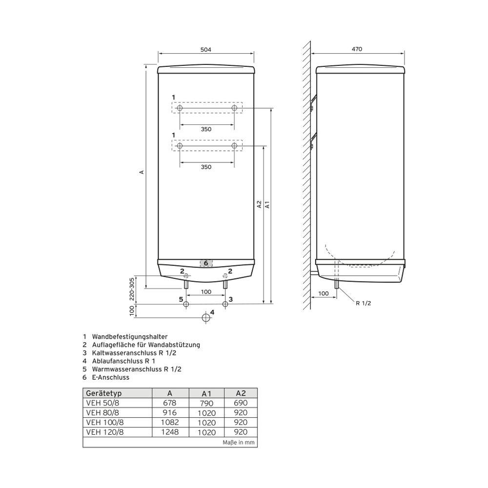 Vaillant VEH 50kw ZWEIKREIS-Wandspeicher eloSTOR exclusive 40° bis 80°C 0010019874 von Vaillant