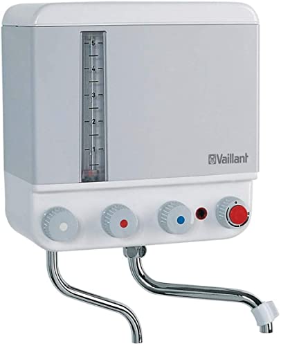 Vaillant VEK 5 L Elektro-Kochendwassergerät wandhängend (weiß/grau), 230V, 2,4 kW Heizleistung, Elektrowarmwasserspeicher mit Netzkabel, Warmwasserbereiter, 005122 von Vaillant