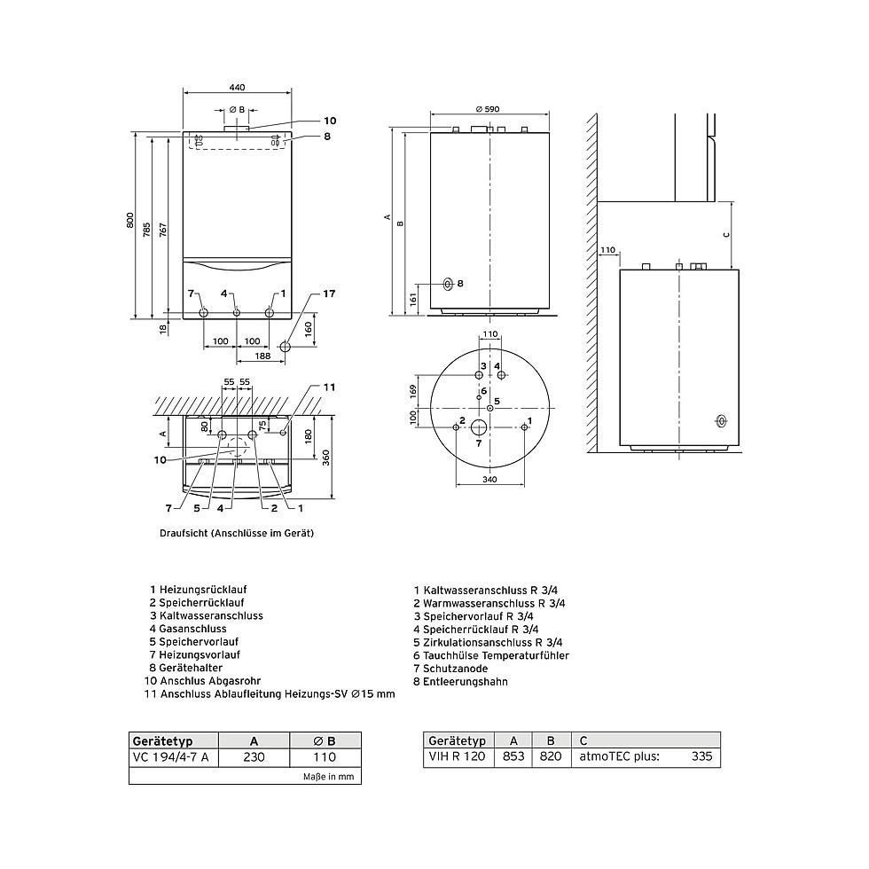 Vaillant atmoTEC plus Aufputz VCC 194/4-5A E,VIH R 120/6B VRT 350 0010024478 von Vaillant