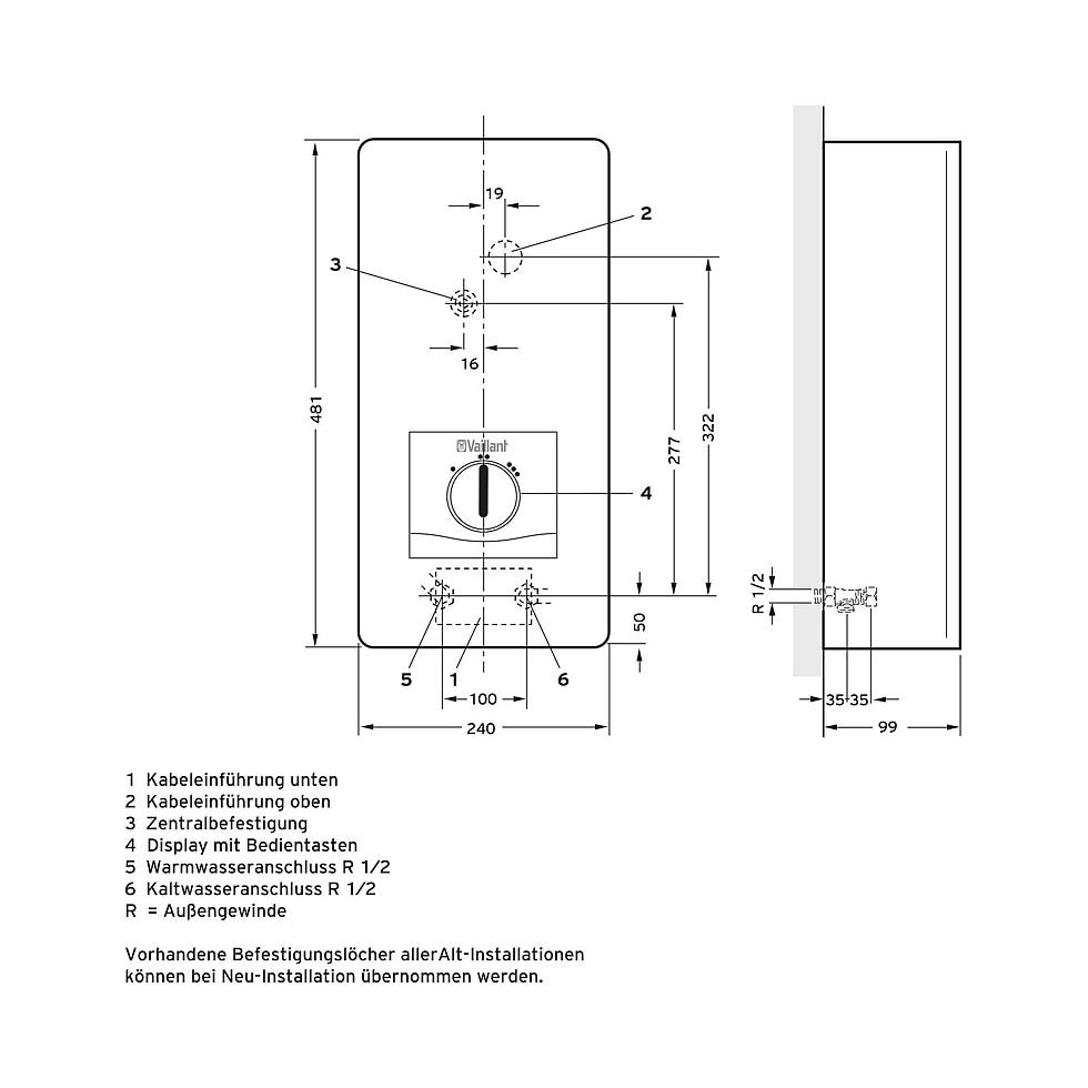 Vaillant electronicVED E 18/8 B pro Elektro-Durchlauferhitzer elektr. gest. 0010023793 von Vaillant