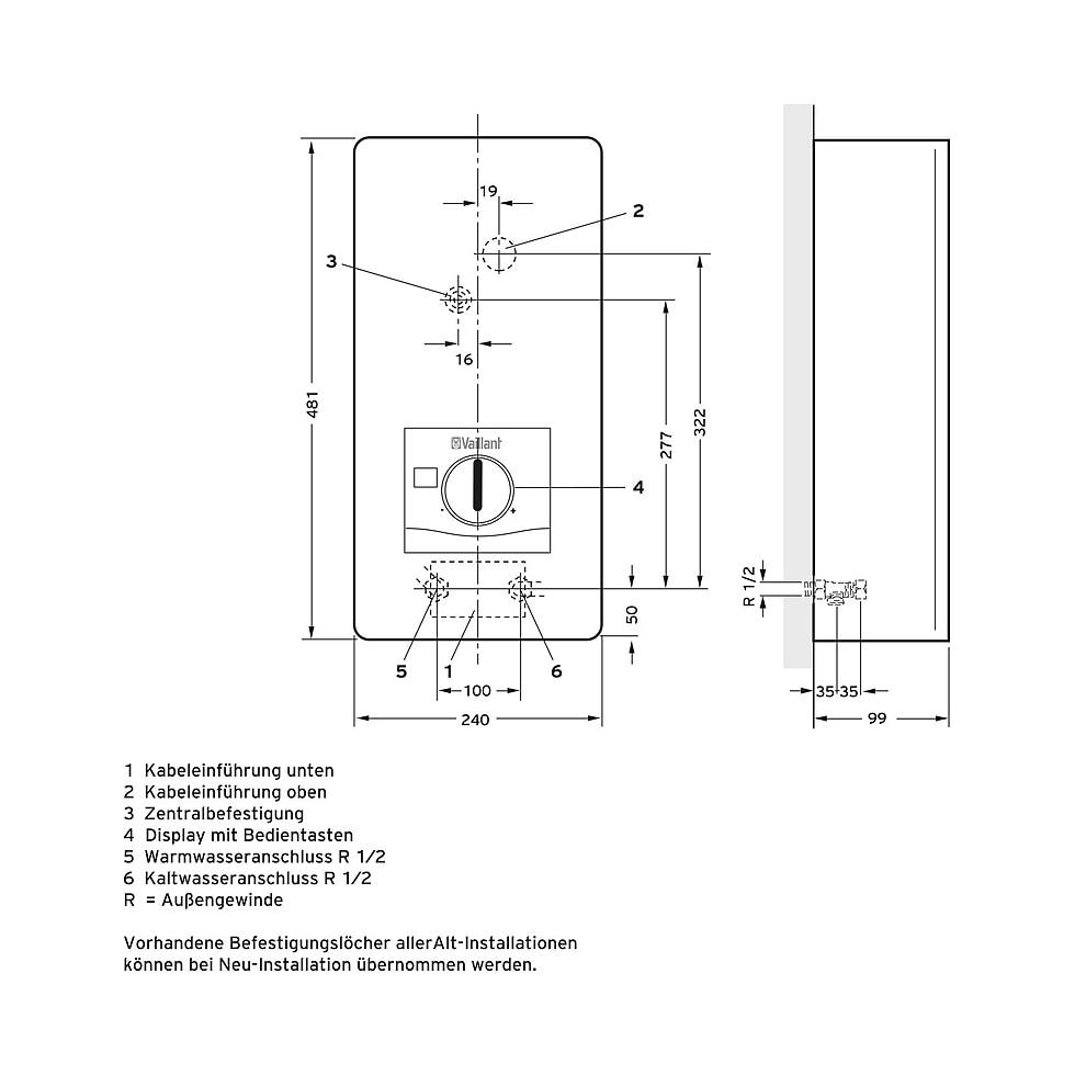 Vaillant electronicVED E 24/8 Elektro-Durchlauferhitzer 0010023779 von Vaillant