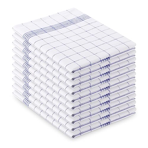 Vaily Geschirrtücher Blau-Kariert 10er Pack - 70 x 45 cm aus 100% Baumwolle von Vaily