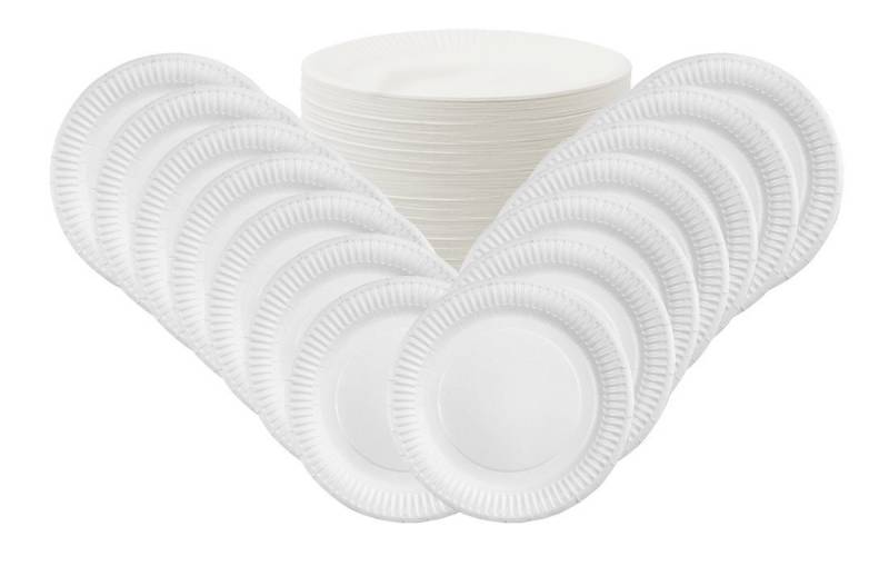 Vaily Pappteller Pappteller Weiß mit 23cm Durchmesser ⌀– 200 Stück, (200 St) von Vaily