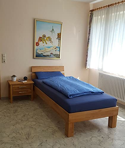 Komfortbett 90 x 200 cm Kernbuche massivholz geölt Bett Einzelbett Seniorenbett von Vaja Möbel