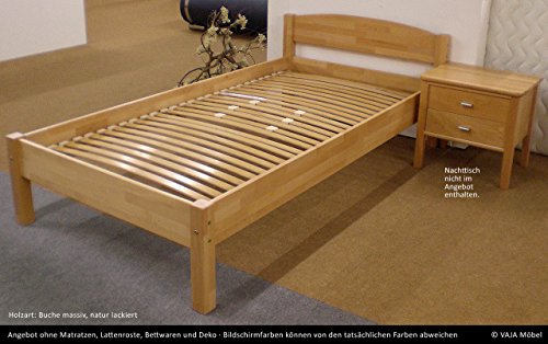 Einzelbett Otto Buche massiv 100 x 200 cm von Vaja