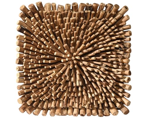 Vakarua Drift Wandbild 60x60 cm Holz Bild Treibholz Wanddeko Abstrakt Wandbehang Dekoration Groß Klein von Vakarua