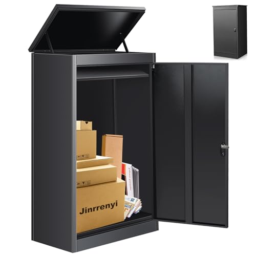 Express Package Delivery Box for Outside, Ultra Large Parcel Drop Boxes with Lock Made of Automotive Steel, Waterproof Anti-Theft Parcel Drop Box for Home Business (110CM/43.5INCH) von Vakiorn