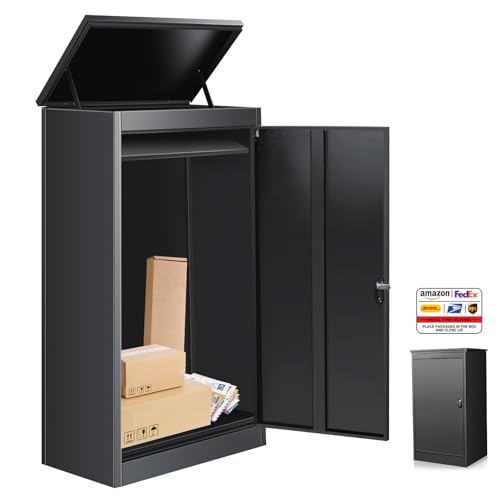 Express Package Delivery Box for Outside, Ultra Large Parcel Drop Boxes with Lock Made of Automotive Steel, Waterproof Anti-Theft Parcel Drop Box for Home Business (120CM/50INCH) von Vakiorn