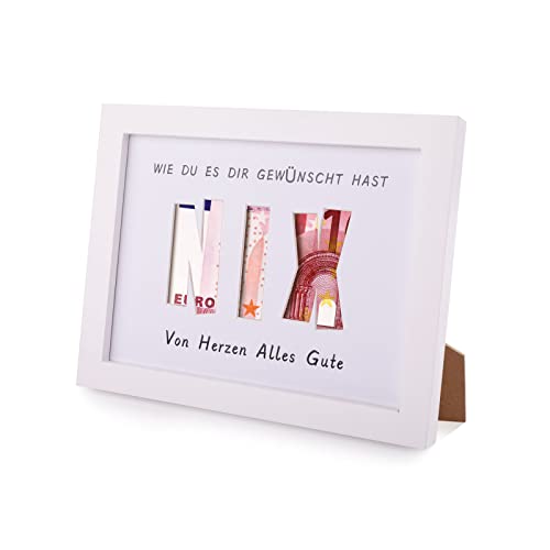 Geldgeschenke Hochzeit - Vaktop Bilderrahmen Hochzeit Geldgeschenk, Geschenk Hochzeit Geld, Geschenk Nix, Geldgeschenk für Brautpaar - für Hochzeiten, Weihnachten, Geburtstag (23x17.7x2cm) von Vaktop