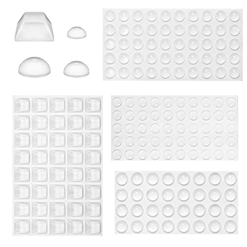 Gummipuffer, Elastikpuffer Transparent, Gumminoppen für Glasplatten, Schutzpuffer Selbstklebend, Türpuffer Pads - für Türen, Schränke, Schubladen, Tastatur (4 Größen) von Vaktop