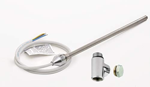Valdern Handtuchhalter Doppelbrennstoff Elektrisches Heizelement Set (150W, 250W, 300W, 400W, 600W) für Bad Handtuchschienen und Heizkörperwärmer / Chromkappe mit T-Stück u von Valdern
