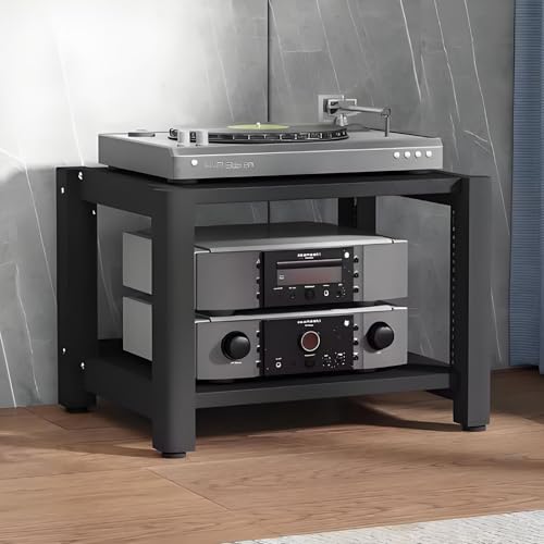 2/3/4/5-stufiges HiFi-Rack-AV-Regal, Multifunktionaler Mehrschichtiger HiFi-Schrank Audio-Video-Komponenten Stereo-Geräteschrank, Für Audio Video Komponenten Schrank Und Plattenspieler Ständer(Black,H von Valdoza
