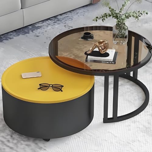 Valdoza 2er Set Couchtische Mit Stauraum, Multifunktionaler Couchtisch, Drehbare Holzplatte & Metallgestell, Stapelbar Und Platzsparend, Wohnzimmertisch Für Wohnzimmer, Schlafzimmer, Büro(Color-8) Valdoza 2er Set Couchtische Mit Stauraum, Multifunktionaler Couchtisch, Drehbare Holzplatte & Metallgestell, Stapelbar Und Platzsparend, Wohnzimmertisch Für Wohnzimmer, Schlafzimmer, Büro(Color-8) von Valdoza