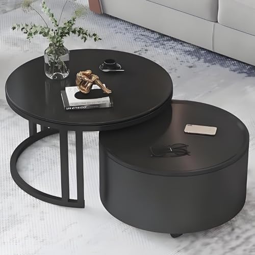 Valdoza 2er Set Couchtische Mit Stauraum, Multifunktionaler Couchtisch, Drehbare Holzplatte & Metallgestell, Stapelbar Und Platzsparend, Wohnzimmertisch Für Wohnzimmer, Schlafzimmer, Büro(Color-16) Valdoza 2er Set Couchtische Mit Stauraum, Multifunktionaler Couchtisch, Drehbare Holzplatte & Metallgestell, Stapelbar Und Platzsparend, Wohnzimmertisch Für Wohnzimmer, Schlafzimmer, Büro(Color-16) von Valdoza