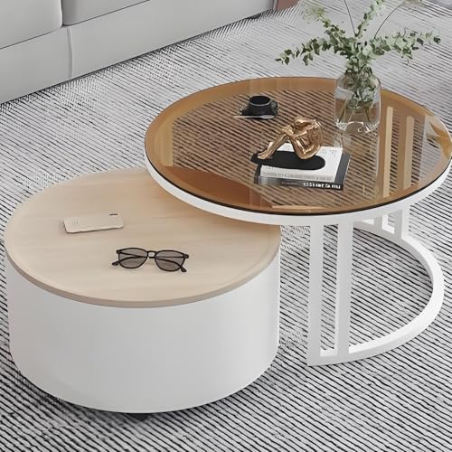 Valdoza 2er Set Couchtische Mit Stauraum, Multifunktionaler Couchtisch, Drehbare Holzplatte & Metallgestell, Stapelbar Und Platzsparend, Wohnzimmertisch Für Wohnzimmer, Schlafzimmer, Büro(Color-13) Valdoza 2er Set Couchtische Mit Stauraum, Multifunktionaler Couchtisch, Drehbare Holzplatte & Metallgestell, Stapelbar Und Platzsparend, Wohnzimmertisch Für Wohnzimmer, Schlafzimmer, Büro(Color-13) von Valdoza
