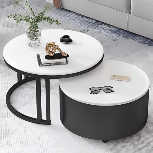 Valdoza 2er Set Couchtische Mit Stauraum, Multifunktionaler Couchtisch, Drehbare Holzplatte & Metallgestell, Stapelbar Und Platzsparend, Wohnzimmertisch Für Wohnzimmer, Schlafzimmer, Büro(Color-21) Valdoza 2er Set Couchtische Mit Stauraum, Multifunktionaler Couchtisch, Drehbare Holzplatte & Metallgestell, Stapelbar Und Platzsparend, Wohnzimmertisch Für Wohnzimmer, Schlafzimmer, Büro(Color-21) von Valdoza