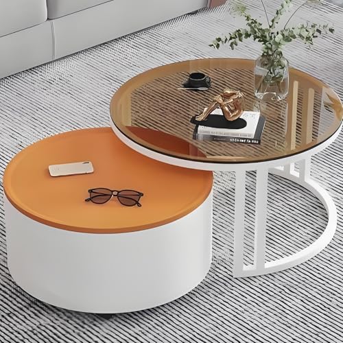 Valdoza 2er Set Couchtische Mit Stauraum, Multifunktionaler Couchtisch, Drehbare Holzplatte & Metallgestell, Stapelbar Und Platzsparend, Wohnzimmertisch Für Wohnzimmer, Schlafzimmer, Büro(Color-14) Valdoza 2er Set Couchtische Mit Stauraum, Multifunktionaler Couchtisch, Drehbare Holzplatte & Metallgestell, Stapelbar Und Platzsparend, Wohnzimmertisch Für Wohnzimmer, Schlafzimmer, Büro(Color-14) von Valdoza