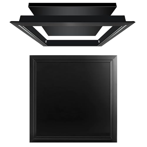 Versenkte Revisionsklappe Decke aus Aluminium – Trockenbau Inspektionsplatte, feuerfest, mit Schloss und Magnetverschluss, flache Design-Revisionsklappe für Elektro- und Sanitärinstallationen(Black,65 von Valdoza