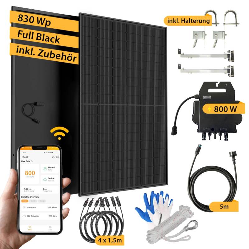 Vale Balkonkraftwerk All-in-One 830 W/800 W Full Black von Vale