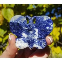 Sodalith Crystal Butterfly Carving von ValekCrystals