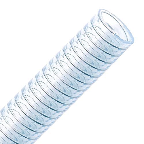 FLEXTUBE FT-S 13mm (1/2 Zoll), 30m - PVC Spiralschlauch als Saugschlauch und Druckschlauch mit Stahlspirale, Lebensmittel Schlauch, transparent von Valekna