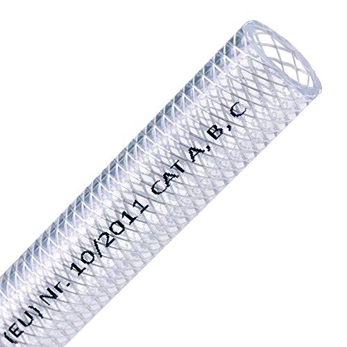 FLEXTUBE TX Ø 38mm x 5mm (1 1/2 Zoll), Meterware PVC Schlauch mit Gewebe, Lebensmittelecht durchsichtig flexibel Druckschlauch Druckluftschlauch Lebensmittelschlauch Wasserschlauch Luftschlauch von Valekna