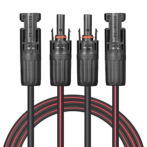VALEMO Solarkabel - Zwillingsdraht Solar-Verlängerungskabel, 12AWG, 40 Fuß (12 Meter) 4mm², Kupferlitze mit weiblichen und männlichen Anschlüssen, für Zuhause, Geschäft und Wohnmobil-Solaranlagen von Valemo