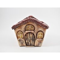 Pflanztopf Häuschen Mit Selbstleuchtendes Fenster von ValentinasKunst