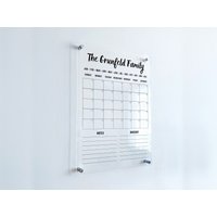 Acryl Familienplaner Wandkalender - Personalisierte Trocken Abwischbare Tafel, Abwischbarer Kalender, Monatlicher Und Wöchentlicher Transparenter von ValeriasCalendarShop