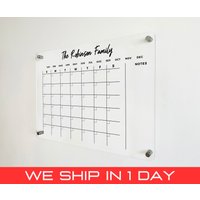 Personalisierter Acryl Familienplaner Wandkalender - Dry Erase Board, Trocken Abwischbarer Kalender, Monats- Und Wochenkalender, Transparenter von ValeriasCalendarShop