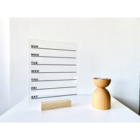 Personalisierter Acryl-Wochenplaner - Benutzerdefinierter Tischkalender, Trocken Abwischbares Brett, Abwischbarer Organizer, Undatierter Wochenplaner von ValeriasCalendarShop