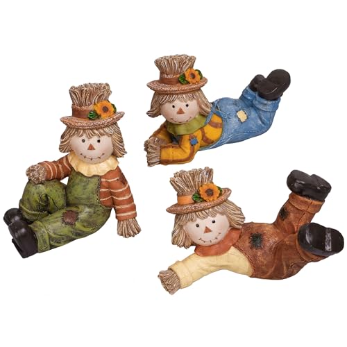 Valery Madelyn 3er Vogelscheuche Figuren Dekor für Herbstdeko,7cm Herbst Vogelscheuchen für Innen Tisch und Gartendeko,Geschenk für Thanksgiving Halloween von Valery Madelyn