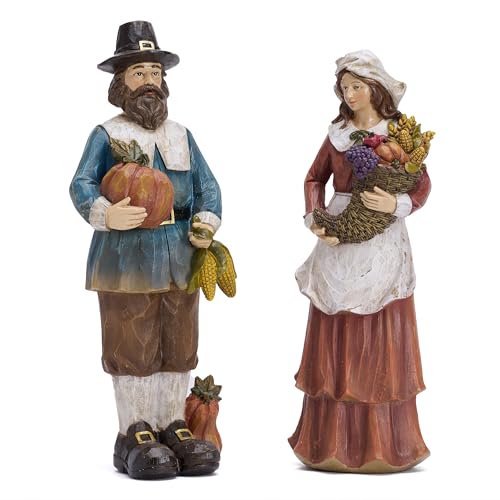 Valery Madelyn Herbstdekorationen für Zuhause, Erntedekoration für den Tisch im Innenbereich, großes Set mit 2 lustigen Sammelfiguren für Thanksgiving, Herbst, Gartenstatue, Geschenke für Zimmer, Hof von Valery Madelyn
