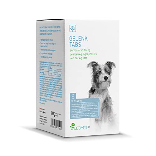 Valetumed Tabs Gelenke, 180g, Zusatzfutter für Hunde zur Unterstützung des Bewegungsapparats und der Agilität von Valetumed