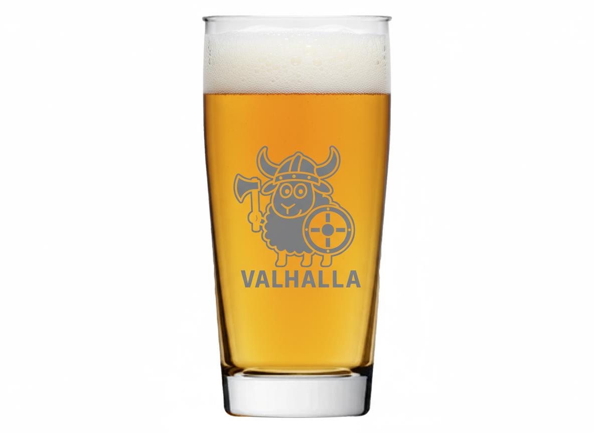 Valhalla Bierglas Valhalla Bierglas Gravur Wikinger 500ml – Ideal für gesellige Abende, Glas, Atemberaubende Darstellung von Valhalla