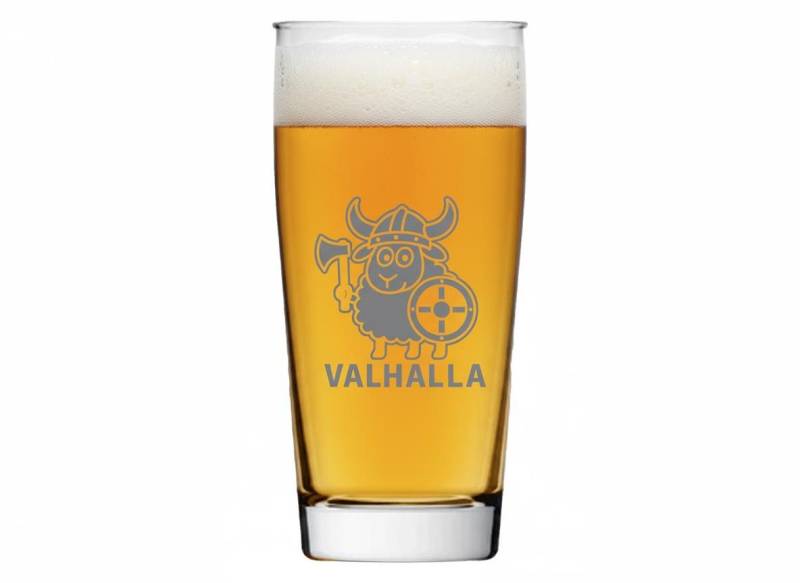 Valhalla Bierglas Valhalla Bierglas Gravur Wikinger 500ml – Ideal für gesellige Abende, Glas, Atemberaubende Darstellung von Valhalla