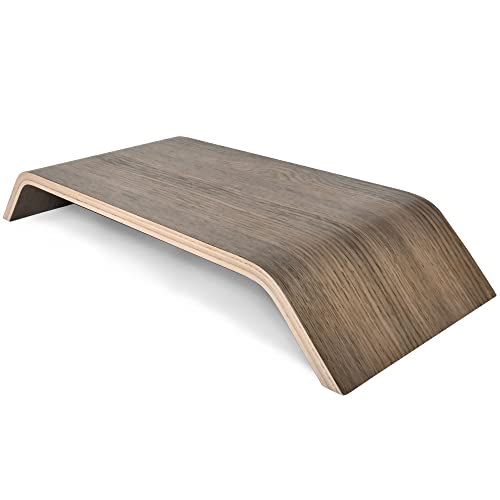 Robuster TV-Ständer aus Holz, Tragbarer Büro Laptop Ständer, Tablet Ständer, Erhöhter Computerständer im Minimalistischen Skandinavischen Stil, Monitorständer, Helle Eichenfarbe von Valiai