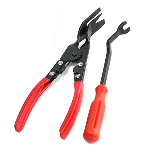 2 PCS Heavy Duty Klammerentferner, Nageleisen, Verschluss Entferner Steel Trim Panel Clip Staple Polsterung Entfernung Zange zerlegen Fahrzeug Repair Kits für Auto Tür von Valink