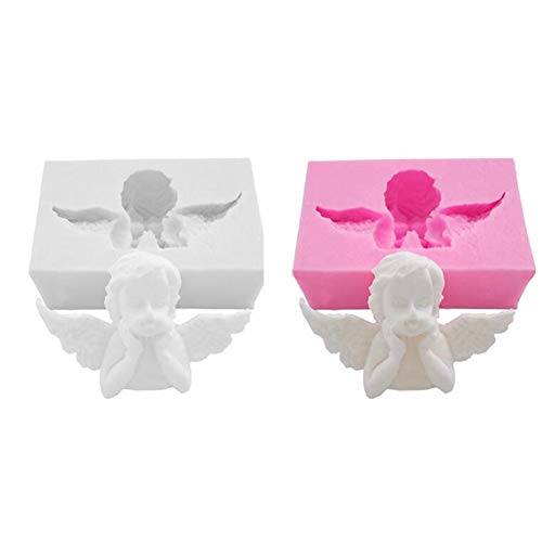 2 Stück DIY 3D Engel Form Seife Form Silikon Form Handwerk Skulptur Kuchen Dekoration Formen Handgemachte Kerze Herstellung Gips Ornamente Gips Zement Ton Form Kuchen Dekorieren Werkzeug Backgeschirr von Valink