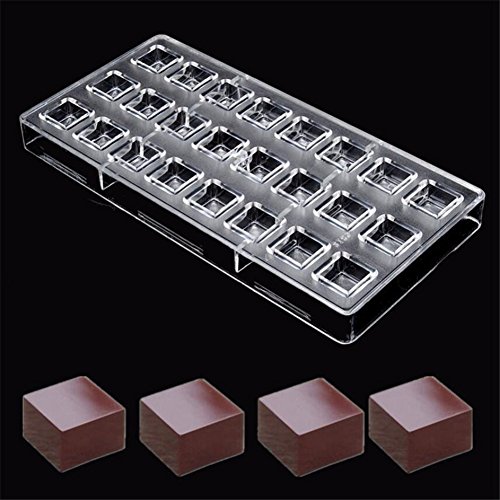 24 Quadratisch Klar Kunststoff Polycarbonat PC Schokolade Formen Sweet Candy DIY Form handgefertigt Schokolade macht Form, Gebäck Dessert Backform, Kuchen Dekoration Werkzeug von Valink