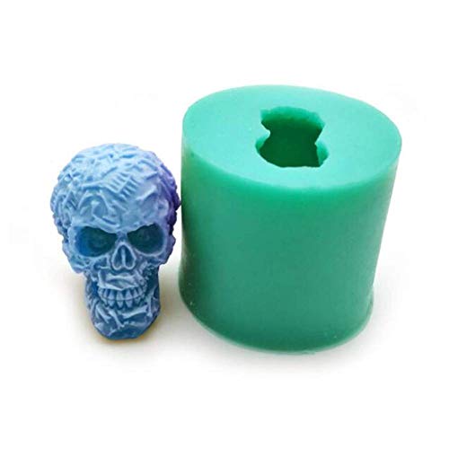 3D-Halloween-Totenkopf-Kuchenform, dekorative Silikonform, handgefertigt, Seife, Kerze, Fondant, Gelee, Schokolade, Mousse, Kuchen, Backform, Aromatherapie, Gips, Polymer-Ton, Backform, Eiswürfelform von Valink