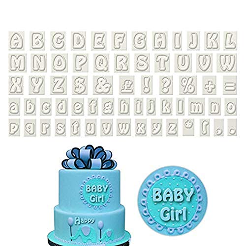 64 Stück Kunststoff Alphabet Ausstechformen Set Kuchen Dekoration Werkzeug Keks Form Fondant Ausstechformen Form Obere Kleinbuchstaben Deco Buchstaben Punctuation Stempel Presse Kuchen Krempe Topper von Valink