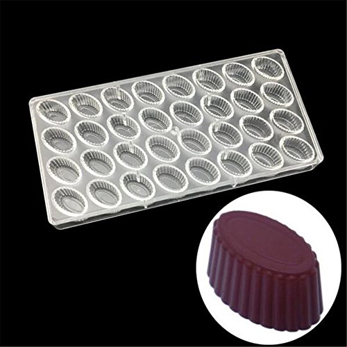 VAK 28 Zellen Oval Cupcake Form Küche Polycarbonat Schokolade Form, Kuchen Dekoration Schokolade Formen Bakeware Pfanne Backen Utensilien Gebäck Werkzeug für Baker Cook Köche von Valink