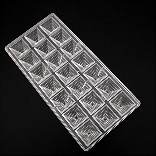 VAK Küche Backen 3D Pyramide Form Polycarbonat Schokolade Formen, Bakeware Pyramid Pan Tablett Gebäck Kuchen Backform Dessert Candy Backform – 14,5 x 28 x 2,5 cm von Valink