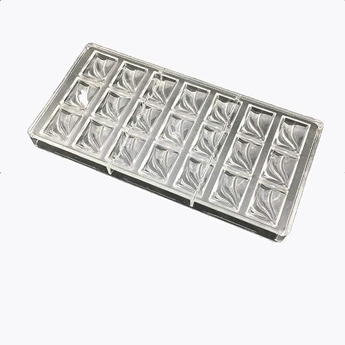 VAK Valentine 's Day Polycarbonat transparent Schokolade Form, 3D Candy Konfekt Cupcake Gebäck Dessert Backform Bakeware Pfanne Backen Gebäck Werkzeug – 14,5 x 28 x 2,5 cm Square Flower Shape von Valink