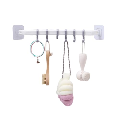 VALINK Handtuchhalter mit 6 Haken, Handtuchhalter Badezimmer Handtuchhalter Handtuchhalter Bohrfrei Handtuchstange Wandmontage Beige von Valink