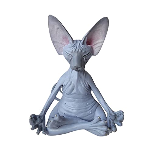 VALINK Sphynx Katze Meditieren Statue Niedliche haarlose Katze Yo-ga sitzende Sammelfigur für Zimmer Schreibtisch Zuhause Büro Dekoration Grau VALINK Sphynx Katze Meditieren Statue Niedliche haarlose Katze Yo-ga sitzende Sammelfigur für Zimmer Schreibtisch Zuhause Büro Dekoration Grau von Valink